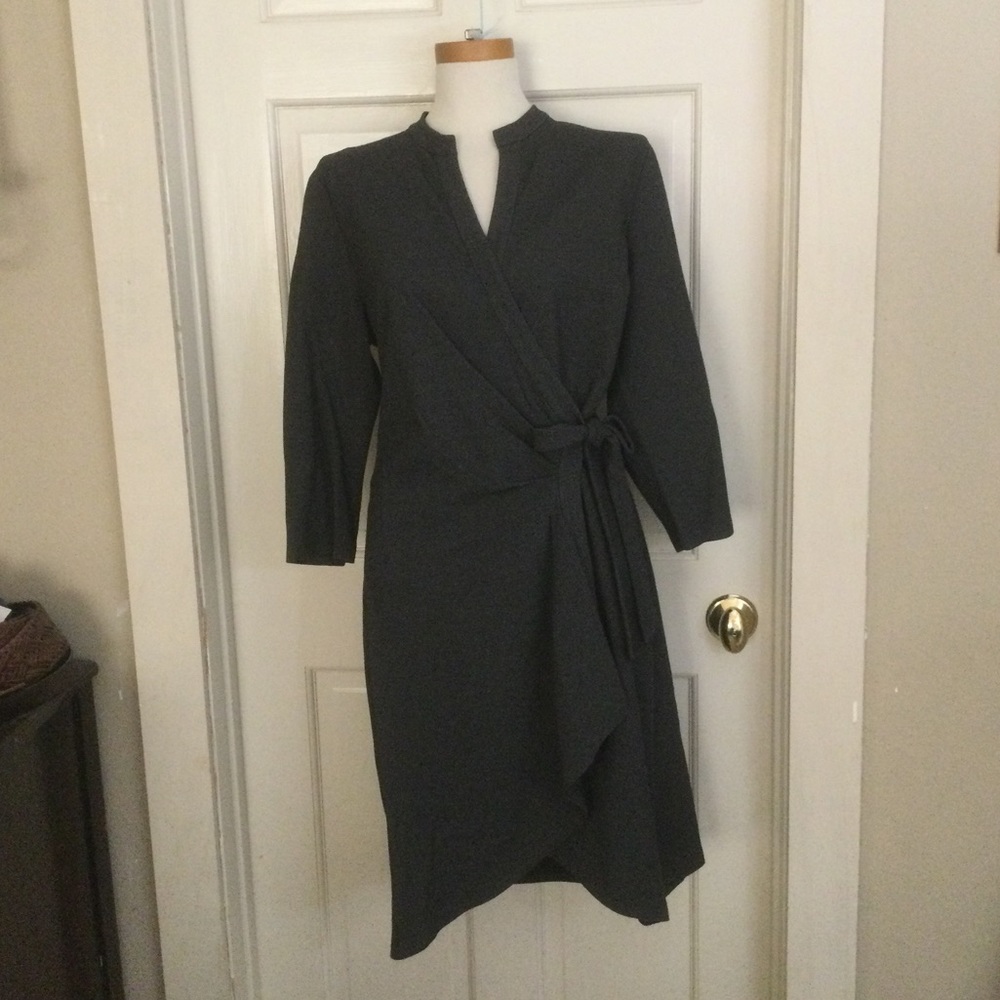 NWOT! Doncaster Charcoal Grey Knit Wrap Dress